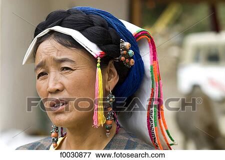 China, Sichuan, portrait of a Tibetan woman View Large Photo Image Stock Photo - China, Sichuan, portrait of a Tibetan woman. Fotosearch