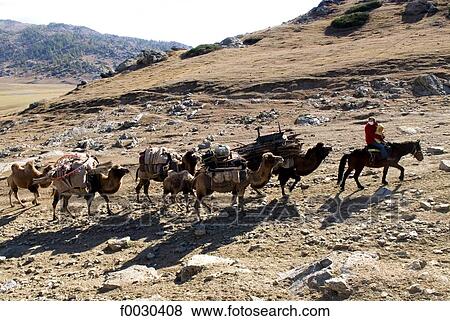 Stock Photo - China, Xinjiang, Altay Massif, Kazak nomads. Fotosearch