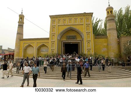 China, Xinjiang, kashgar, Id Kah mosque View Large Photo Image Stock Image - China, Xinjiang, kashgar, Id Kah mosque. Fotosearch