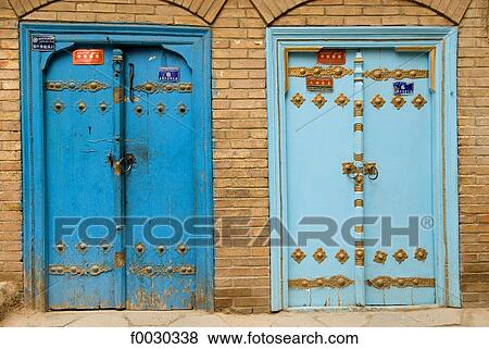 China, Xinjiang, kashgar, old city, doors View Large Photo Image Stock Photo - China, Xinjiang, kashgar, old city, doors. Fotosearch