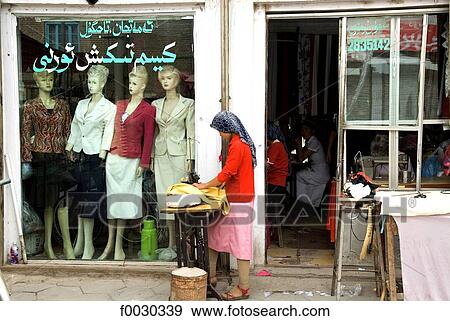 China, Xinjiang, kashgar, tailor View Large Photo Image Stock Photo - China, Xinjiang, kashgar, tailor. Fotosearch