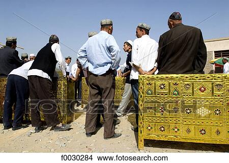 China, Xinjiang, Keriya, market, traditional Uyghur chests View Large Photo Image Picture - China, Xinjiang, Keriya, market, traditional Uyghur chests. Fotosearch