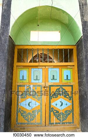 China, Xinjiang, Turpan, mosque door View Large Photo Image Stock Image - China, Xinjiang, Turpan, mosque door. Fotosearch