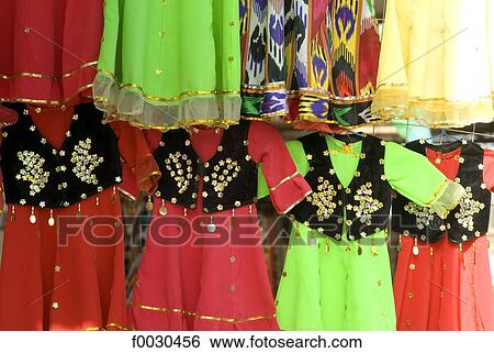 China, Xinjiang, Turpan, traditional Uyghur dresses View Large Photo Image Stock Photograph - China, Xinjiang, Turpan, traditional Uyghur dresses. Fotosearch