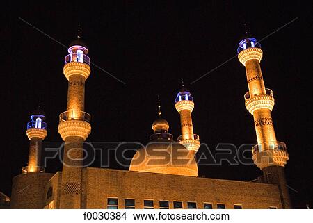 China, Xinjiang, Urumqi, mosque by night View Large Photo Image Picture - China, Xinjiang, Urumqi, mosque by night. Fotosearch