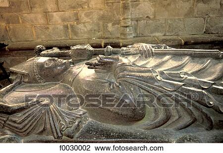 Stock Image - France, Brittany, Quimper, tomb of a holy bishop. Fotosearch