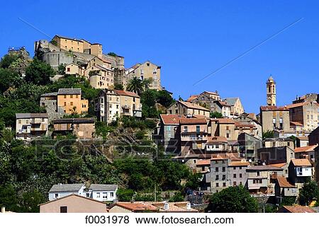 France, Corsica, Corte. View Large Photo Image Stock Photo - France, Corsica, Corte.. Fotosearch
