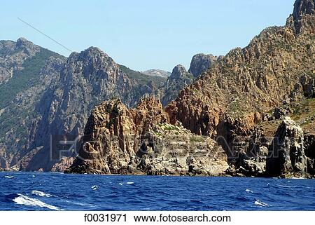 Stock Image - France, Corsica, gulf of Porto, calanque de Piana.. Fotosearch