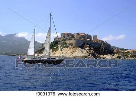 Stock Photograph - France, Corsica, the citadel of Calvi.. Fotosearch