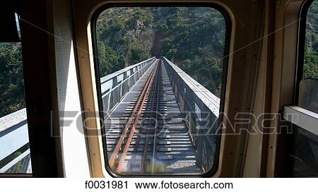 Stock Image - France, Corsica, train line Corte-Ajaccio.. Fotosearch