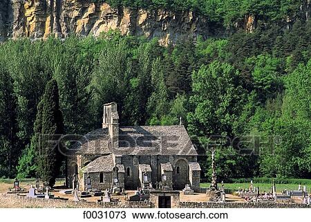Stock Image - France, Languedoc, Lozère, near Le Rozier, Saint Peter church. Fotosearch