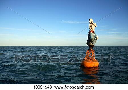 Stock Photo - France, Nord, Opal Coast, buoy offshore Dunkirk. Fotosearch