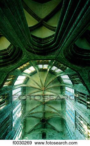 France, Normandy, Mont Saint-Michel, the abbey, the cathedral choir gothic vaults View Large Photo Image Stock Photo - France, Normandy, Mont Saint-Michel, the abbey, the cathedral choir gothic vaults. Fotosearch