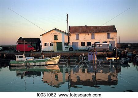 Stock Image - France, Poitou Charentes, Marennes, oyster-farming canal. Fotosearch