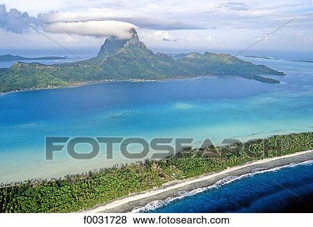 French Polynesia, Bora Bora island, aerial view. View Large Photo Image Stock Photo - French Polynesia, Bora Bora island, aerial view.. Fotosearch
