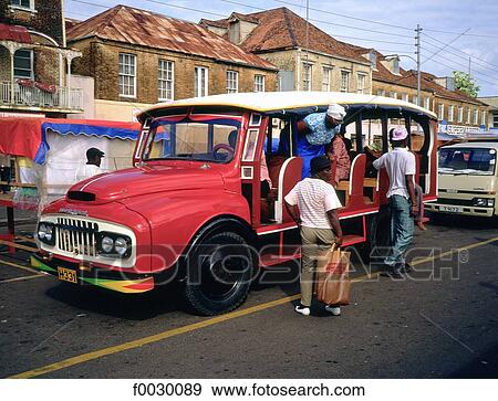 Granada, Saint George's, local open air small bus View Large Photo Image Stock Photo - Granada, Saint George's, local open air small bus. Fotosearch
