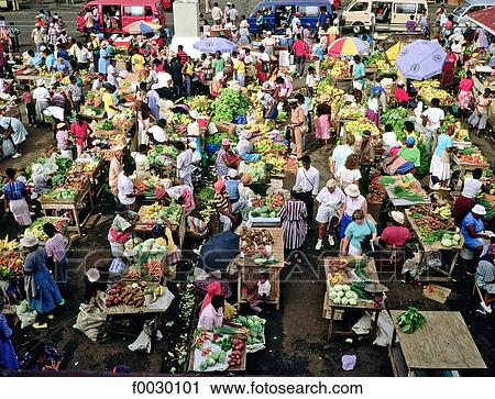 Stock Image - Granada, Saint George's, market square. Fotosearch