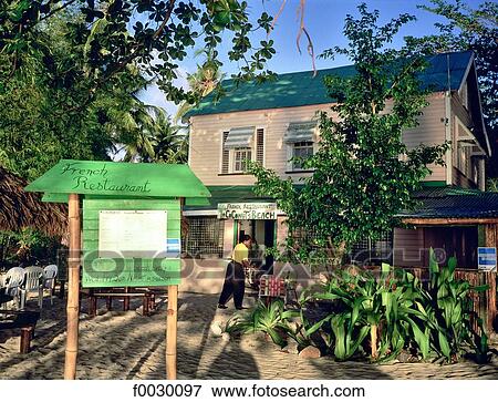 Stock Photo - Grenada, Grand anse, french restaurant. Fotosearch