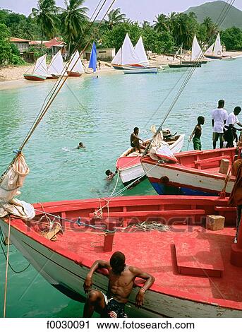 Stock Image - Grenada, the Grenadines, Carriacou island, the carnival regata. Fotosearch