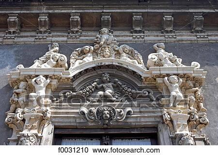 Italy, Sicily, Catania, detail of a facade View Large Photo Image Stock Image - Italy, Sicily, Catania, detail of a facade. Fotosearch