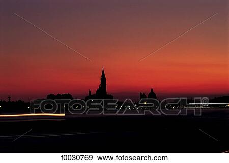 Italy, Venice, sunset View Large Photo Image Stock Photo - Italy, Venice, sunset. Fotosearch