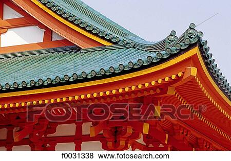 Japan, Kyoto, Heian temple, architectural detail View Large Photo Image Stock Photo - Japan, Kyoto, Heian temple, architectural detail. Fotosearch
