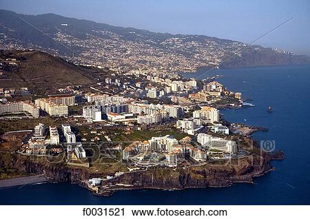 Stock Image - Portugal, Madeira, Funchal, aerial view. Fotosearch