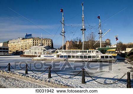Russia, St Petersburg, boats on ice. View Large Photo Image Stock Image - Russia, St Petersburg, boats on ice.. Fotosearch