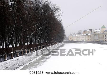 Russia, St Petersburg, Fontanka river in winter. View Large Photo Image Stock Image - Russia, St Petersburg, Fontanka river in winter.. Fotosearch