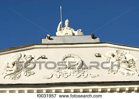 Russia, St Petersburg, Ostrovsky square, national library fronton. View Large Photo Image Stock Photo - Russia, St Petersburg, Ostrovsky square, national library fronton.. Fotosearch