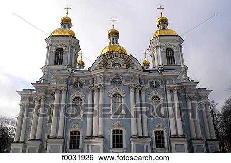 Russia, St Petersburg, Saint Nicolas naval cathedral. View Large Photo Image Stock Photograph - Russia, St Petersburg, Saint Nicolas naval cathedral.. Fotosearch