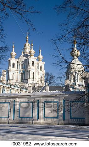 Russia, St Petersburg, the Smolny cathedral. View Large Photo Image Stock Image - Russia, St Petersburg, the Smolny cathedral.. Fotosearch