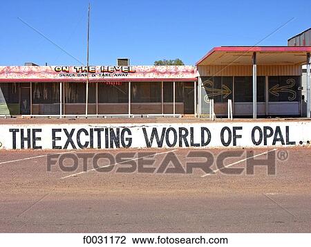 Stock Image - South Australia, Coober Pedy, opale shops. Fotosearch
