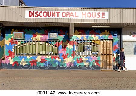 Stock Photo - South Australia, Coober Pedy, opale shops. Fotosearch