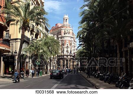 Spain, Valencia, bank building of Valencia View Large Photo Image Stock Photo - Spain, Valencia, bank building of Valencia. Fotosearch