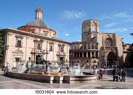 Spain, Valencia, basilica of the Virgin (basilica de la Virgen de los Desamparados) and cathedral View Large Photo Image Picture - Spain, Valencia, basilica of the Virgin (basilica de la Virgen de los Desamparados) and cathedral. Fotosearch