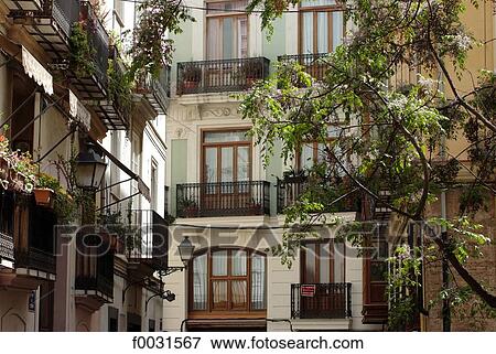 Spain, Valencia, facades View Large Photo Image Stock Photo - Spain, Valencia, facades. Fotosearch