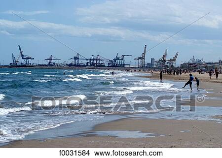 Spain, Valencia, Levante/Las Arenas beach View Large Photo Image Picture - Spain, Valencia, Levante/Las Arenas beach. Fotosearch