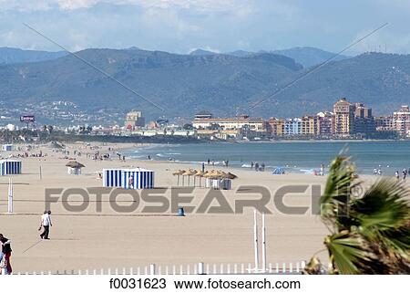 Spain, Valencia, Levante/Las Arenas beach View Large Photo Image Stock Image - Spain, Valencia, Levante/Las Arenas beach. Fotosearch