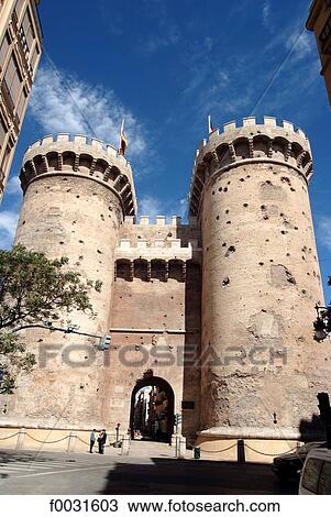 Spain, Valencia, Torres de Quart View Large Photo Image Stock Image - Spain, Valencia, Torres de Quart. Fotosearch