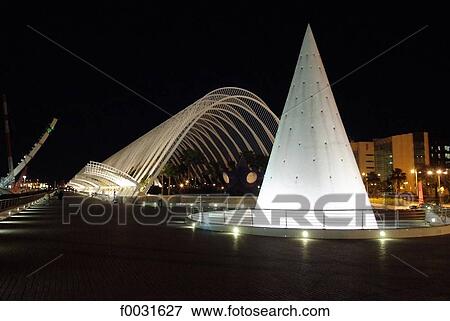 Spain, Valencia, Umbracle by night View Large Photo Image Stock Photo - Spain, Valencia, Umbracle by night. Fotosearch