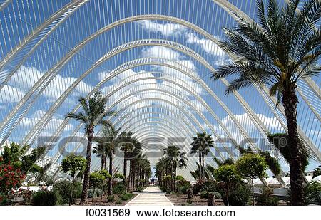 Spain, Valencia, Umbracle garden View Large Photo Image Stock Photo - Spain, Valencia, Umbracle garden. Fotosearch