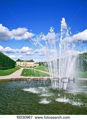 Sweden, Drottningholm castle and park in summer, water jets View Large Photo Image Stock Photo - Sweden, Drottningholm castle and park in summer, water jets. Fotosearch