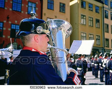 Sweden, Stockholm, musician of the royal guards band View Large Photo Image Stock Image - Sweden, Stockholm, musician of the royal guards band. Fotosearch