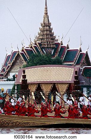 Thailand, Bangkok, by the Grand Palace, royal barges parade on the Chao Praya River View Large Photo Image Picture - Thailand, Bangkok, by the Grand Palace, royal barges parade on the Chao Praya River. Fotosearch