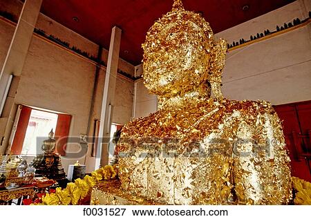 Thailand, Bangkok, Erawan shrine, gilted buddha View Large Photo Image Stock Photo - Thailand, Bangkok, Erawan shrine, gilted buddha. Fotosearch