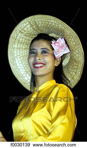 Stock Photo - Thailand, Bangkok, folkloric dance, young woman. Fotosearch
