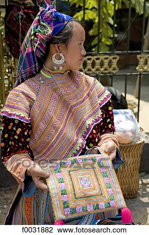 Vietnam, Bac Ha village, Flower Hmong. View Large Photo Image Stock Image - Vietnam, Bac Ha village, Flower Hmong.. Fotosearch