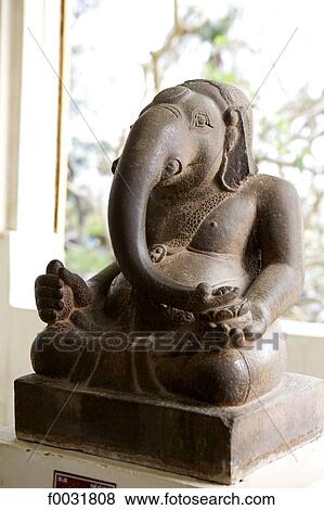 Stock Photo - Vietnam, Da Nang, Cham museum, statue of Ganesha.. Fotosearch