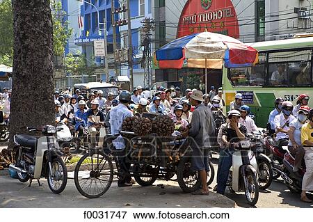 Stock Photo - Vietnam, Ho Chi Minh city, Chinese district of Cholon, Binh Tay market.. Fotosearch